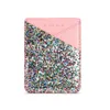 Universele 3M Adhesive Bling Glitter Pocket Stickers Faux Lederen Creditcard Houder Stick-On Terug Mobiele Telefoon Pouch