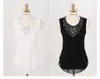 Women's Blouses & Shirts Fashion White Blouse Sleeveless Beaded Lace Chiffon Shirt Plus Size S-6XL