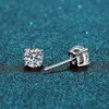 Stud 925 Classic Silver F Couleur Moissanite VVS Fine Jewelry Boucle d'oreille en diamant avec certificat pour cadeau pour femme