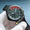 Designer Watches 44mm Aquatimer Chronograph Edycja Laureus IW379505 Czarny Dial Czerwony Wewnętrzny Kwarcowy Zegarek Kwarcowy Zegarek PVD Stalowy Pasek Zniżka