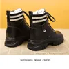 Stiefel Quadratische Ferse Schnürung Mode Frau Runde Kappe Winter Plattform Frauen Schuhe Plus Samt Dicke Bequeme Casual Boot Weibliche