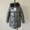 FORERUN Big Fur Hooded Jacket Women Long Winter Coat Female Glossy Casual Cotton Padded Parka Manteau Longue Femme Hiver 211013