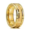 Faixa de anel de aço inoxidável Banda de anel de dedo dourado alianças de casamento masculinas jóias de moda will e areia