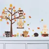 Forest Owl Butterfly Swing Rabbit Squirrel Wall Stickers Animal Tree For Kids Rooms Children Baby Nursery Rooms Home Decor 210308