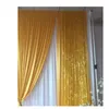 Ny ankomst 3m h x3mw vit bakgrund gardin med guld sequin drape backdrop för bröllopsfest baby shower dekoration