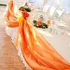 Feestdecoratie mint groen 1000 cm 135 cm organza swag stof bruiloft voor evenemententafel rok
