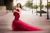 Sexy Shoulderless Maternity Photography Props Dresses Lace Mesh Pregnancy Dress Photo Shoot Maxi Gown Clothes For Pregnant Women X0902