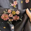 Blusas femininas camisas chinesas bordas de flor preto chinês Mulheres 2022 MANAGEM LONGA VINTAGE FUNFELE Cheongsam Tops Shir de alta qualidade