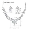 Серьговые ожерелье Женское свадебное вечеринка страза с блестящими цветочными украшениями подарки Brit22
