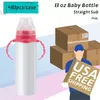 Lokalny magazyn! 8OZ Sublimacja Butelki Baby Prosto Uchwyt Biały Puste Kids Cups Pink Blue Heat Transfer Tumblery Butelki ze stali nierdzewnej A12