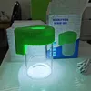 Quadratischer LED-Aufbewahrungsbehälter für Rauchzubehör, Vergrößerungsglas, Sichtbehälter, 155 ml, Vakuumdichtung, Kunststoff-Pillendose, C0310