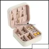 Boîtes à bijoux Emballage Présentoir Portable Organisateur De Stockage De Voyage Étuis En Cuir Pu Pour Collier Boucles D'oreilles Anneau Porte-Bijoux Cas Dr