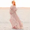 فساتين الأمومة للصور تبادل لاطلاق النار الوردي الحمل اللباس التصوير الدعامة فساتين ثوب ماكسي للنساء الحوامل d15