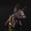 Designer animal pequeno cão pequeno Creative Chain Chain Acessórios Tecla anel PU CHEARTE PADRÃO DE CARCHANCHAIN ​​CHAYCHAIN ​​GESS251V