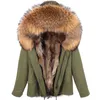 Русская парка с натуральной меховой подкладкой, пальто из натурального меха, зимняя куртка, женская теплая толстая парка с воротником из натурального меха енота 211122