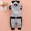 Criança bebê meninos meninas marca ternos crianças jaqueta esportiva + calças 2 pçs / sets conjunto de roupas kidsacksuits 466 y2