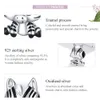 WOSTU 925 Sterling Silver Heart Bead Cartoon Zebra Charm Fit Oryginalna Bransoletka DIY Naszyjnik Wisiorek Cute Animal Jewelry CTC387 Q0531