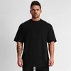 Solido maglietta a maglietta di grandi dimensioni Bodybuilding e fitness Tops Casual Lifestyle Wear T-shirt maschio Streetwear Streetwear Hip-Hop Tshirt 210329