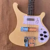 4003 four string electric guitar, bass cream overall, neck Brown decoration, chrome plated metal hardware