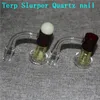 Rökning Tillbehör Terp Slopper Quartz Banger med glaspärlor Pärlor Ruby Marmor piller för vatten Bong Dab Rig Nail Fased Edge Blender W 28mm Long Barrel