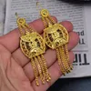 Stud 24K Earrings Ethiopian Wave Dubai Trendy Wedding For Women Arab African Gold Color Jewelry Middle East Gifts