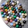 Non-Porous 7 Chakra sten 10mm Round Ball Inga hål Lösa pärlor Charms Healing Reiki Rose Quartz Crystal DIY gör hantverk dekorera smycken tillbehör