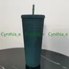 2021 Starbucks Double Carbie Pink Tumblers Durian Laser Straw Cup Tumblers Mermaid Plastic Cold Water Coffee Cups Gift MUG229V