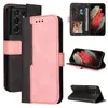 PU Leather Phone Cases for Samsung Galaxy S22 S21 S20 Ultra S10 Plus - Business Stitching Wallet Flip Kickstand Protective Cover Case with Card Slots