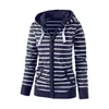 Grote tuin gestreepte hoodies vrouwen jassen casual winter dames sweatshirt lente lange mouw vrouwelijke pakken 201109