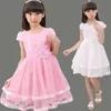 Moda adolescente meninas vestidos de laço verão crianças vestidos para meninas roupas moda menina bordado princesa festa de aniversário vestido q0716