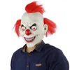 Latex Halloween Clown Langes Haar Gruselige Requisiten Grudge Ghost Hedging Zombie Maskerade Party Maske Y200103