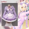 Uwowo Anime Nekopara Vol.4 Coconut Maid Jurk Cosplay Kostuum Leuke Paars Y0913