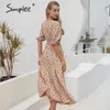 Polka Dot Women Wrap Klänning Elegant Puff Sleeve En Linje V Neck Sash Party Wrap Work Wear Streetwear Retro Maxi 210623