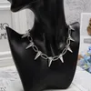 Chains Rivets Chokers Punk Goth Handmade CCB Material Choker Necklace Silver Spike Rivet Rock Gothic3749165
