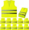 10 Pack Safety Vests Reflective high visibility Hivis Silver Strip Men Women Work Cycling Runner Surveyor Volunteers Yellow Orange2878