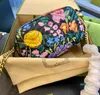 Модные сумки Messenger с красочными цветочным принтом дизайнерская цепная сумка модный темперамент женской сумки