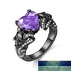 FLIUAOL Haute Qualité Bijoux Gothiques Violet Rouge Noir Cristal Unique Crâne Noir Anneaux pour Femmes Conception d'experts de prix d'usine Qualité Dernier Style Statut Original