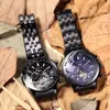 ORKINA Duży Dial Tourbillon Zegarek Mechaniczny Dla Mężczyzn Czarny Ze Stali Nierdzewnej Słynny Luksusowy Top Marka Automatyczny Wrist Watch Q0902