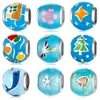 Sky blue enamel snowflakes Round Charm 925 Sterling Silver DIY Beads Accessories fit Original Mikiwuu Bracelets Jewelry Making Q0531