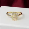 14k amarelo ouro 1,5 quilates anel de diamante para mulheres noivado de luxo bizuteria anillos gemstone casamento presente de jóias