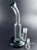 9.5 Inch Dark Green Glass Water Bong Oil Dab Rigs Hookah Shisha Clear Smoking pipe