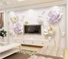 Пользовательские обои 3d фото росписи ширины элегантные новые китайские простые ювелирные изделия тюльпан диван фон стена бумаги 3d морская