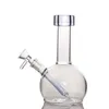 1PC Glass Round Hookah Thick Mouth Straight Rod Beaker Hookah with Glass Bowl 6 Inches