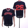 1939 1967 Retror Baseball Vintage 26 Wade Boggs Jersey 9 Ted Williams 14 Jim Rice Retire Stitched Navy Blue White Red Grey Beige