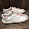 Designer Italy Brand Sneakers Deluxe Women Casual Shoes SuperStar pink-gold glitter Classic White Do-old Dirty Shoe