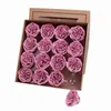 Austen Rose Soap Flower 16pcs / set Rose Soap Flower Bath Body Fiori artificiali Profumato rosa Matrimonio essenziale Regalo di San Valentino