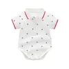 Moda Cavalheiro Menino Verão Verão Terno 100% Algodão Adorável Batismo Batismo Primeira Aniversário Baby Boy Roupas 2020 Outfit de Verão G1023