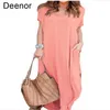 Plus Size 5XL Sexy Women Dress Summer Solid Casual Short Sleeve Maxi Dress For Women Long Dress Lady Dresses 220311