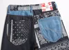 Jeans da uomo streetwear pantaloni denim hip-hop harajuku patchwork moda pantaloni slim blu per uomo