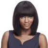 Brezilyalı Kinky Düz Bob Peruklar İnsan Saç Makinesi Kadınlar İçin Yapım Peruk Doğal Renk Remy Saç 8-16 inç